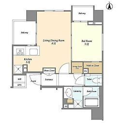 東京メトロ丸ノ内線 中野坂上駅 徒歩8分の賃貸マンション 2階1LDKの間取り