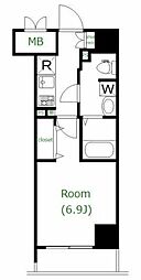 エクアス錦糸町 1Kの間取図画像