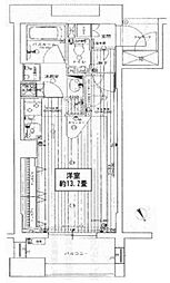 ライオンズステージ関内メダリオン ワンルームの間取図画像
