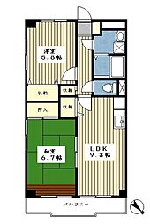 中川第二宗ビル 2LDKの間取図画像