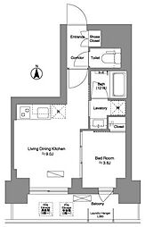 ブリリアイスト新御徒町 1LDKの間取図画像