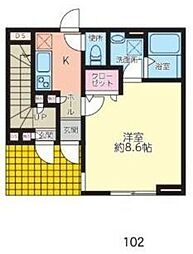 ワイズハウス 1Kの間取図画像