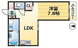 ヴィアノ灘泉通 1階1LDKの間取り