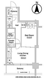 コンフォリア両国サウス 1LDKの間取図画像