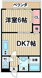 第3麻生マンション 1DKの間取図画像