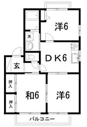 メゾン永幸A 3DKの間取図画像