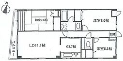 サンテラス高輪 3LDKの間取図画像