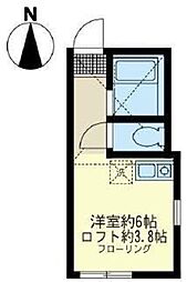 ユナイト小向リッジ 1階ワンルームの間取り