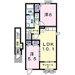 グロースフェルトB 2LDKの間取図画像