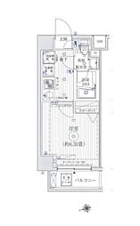 リライア東京イーストレジデンス 1Kの間取図画像