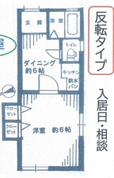 篠田ハイツ 1DKの間取図画像
