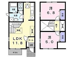 エスペランサA棟 1階2LDKの間取り
