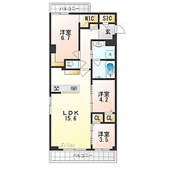 STANDZ西院 3LDKの間取図画像