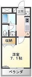 コンフォートN 1Kの間取図画像