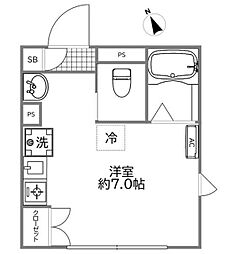 RakRak富士見台 ワンルームの間取図画像