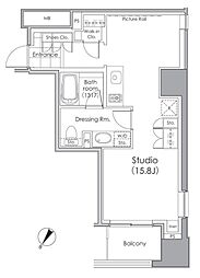 PARKHABIO水天宮前 ワンルームの間取図画像