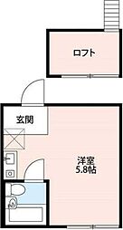 エイティエイト.ヒノ ワンルームの間取図画像