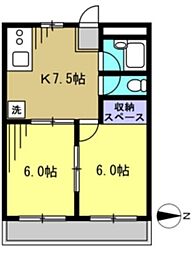 チェリーハイツ吉祥寺 2階2DKの間取り