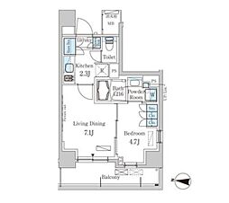 パークアクシス東高円寺 1DKの間取図画像