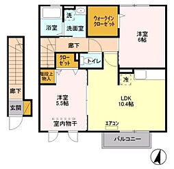 ロイヤルコート 2LDKの間取図画像