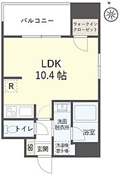 TOWERS香椎駅前 ワンルームの間取図画像