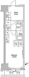 ザ・パークハビオ日本橋茅場町 ワンルームの間取図画像