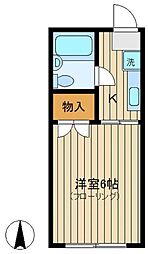 メゾンコローナル 1Kの間取図画像