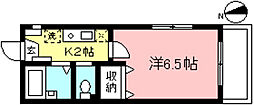 ピュアクレセント 1Kの間取図画像