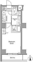 BoaVista門前仲町 1Kの間取図画像