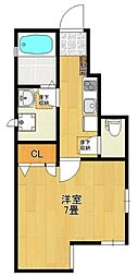 YTハウス 1階1Kの間取り