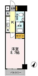 カスタリア神保町 9階1Kの間取り