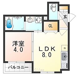 GRAND FUSE 1LDKの間取図画像