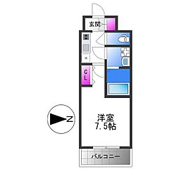 Osaka Metro中央線 長田駅 徒歩7分の賃貸マンション 14階1Kの間取り