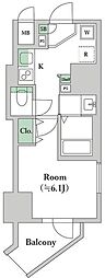 ライジングプレイス亀戸 1Kの間取図画像