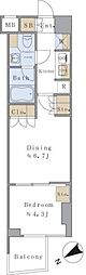 BrilliaistSENDAGAYA 1DKの間取図画像