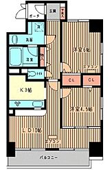 シェソワ恵比寿 9階2LDKの間取り