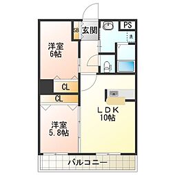 ロイヤル・コート 2LDKの間取図画像