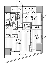 シーズンフラッツ大井町 1SLDKの間取図画像