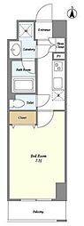 シェル中野弥生町 1Kの間取図画像