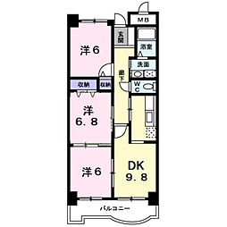 サンフローラ 3LDKの間取図画像