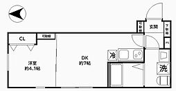 CREAL住吉 5階1DKの間取り