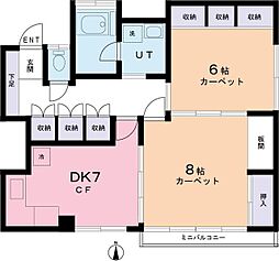 サン・レルム 3階2DKの間取り