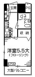 ジェームスタウン相模大塚 1Kの間取図画像