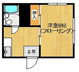 コーポラス別府 1Kの間取図画像