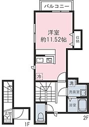 東京メトロ副都心線 小竹向原駅 徒歩6分の賃貸アパート 2階ワンルームの間取り