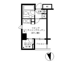 KDXレジデンス芝公園 ワンルームの間取図画像