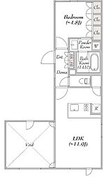 レグノ・コラージュ 2階1LDKの間取り