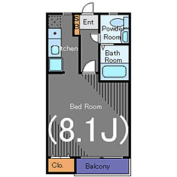 メゾン・ド　オオユ 1階1Kの間取り