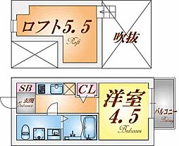 ＣＲＥＳＴ　ＣＯＵＲＴ鷹取 1階1SKの間取り