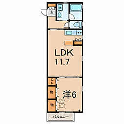 Zco並木ビル1st 1LDKの間取図画像